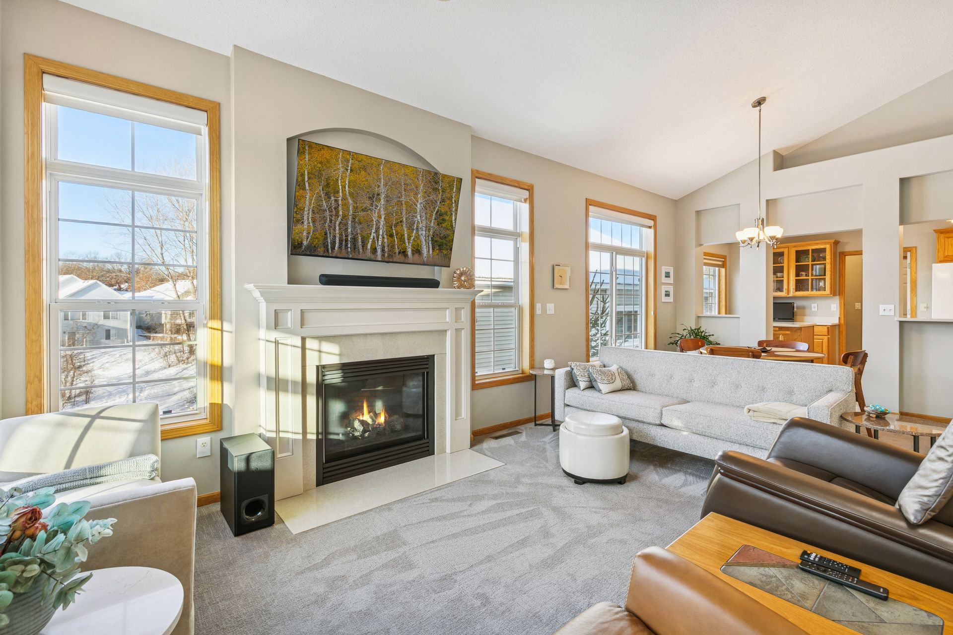 Large windows bring in lots of natural light